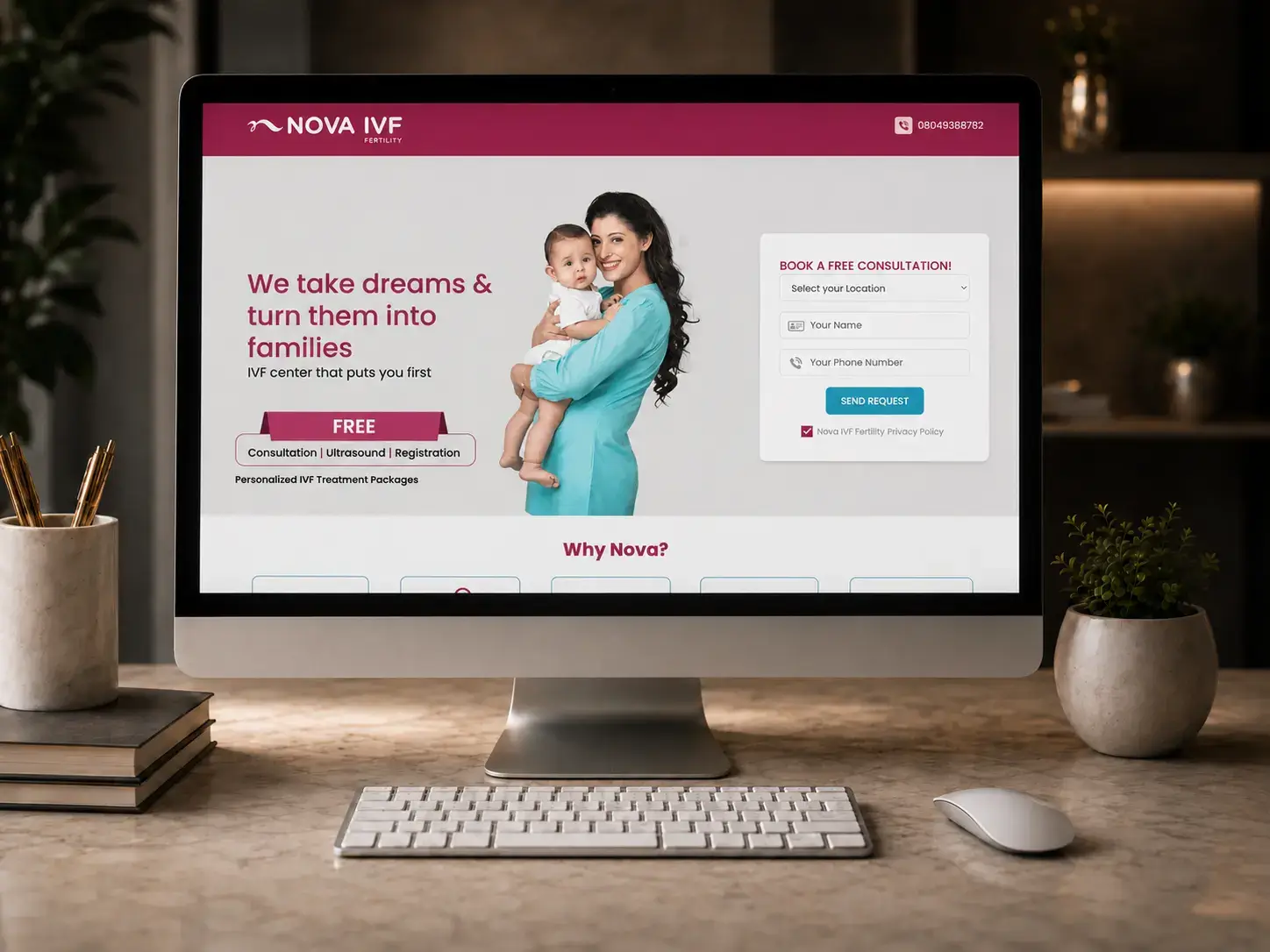 NOVA IVF website preview