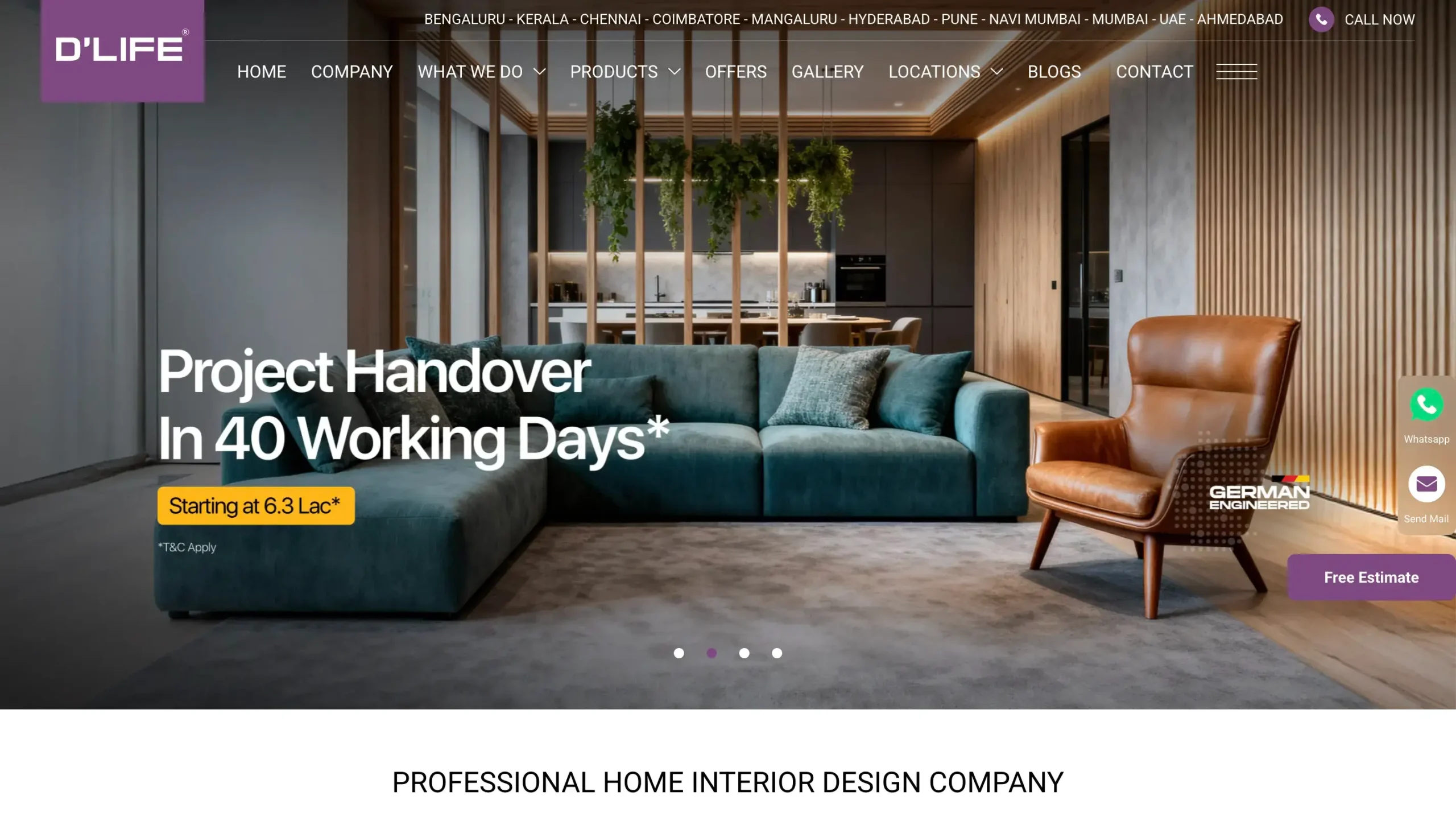 D'LIFE Interiors website preview